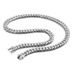Solid 925 Sterling Silver Men's Miami Cuban Link Chain Necklace 10mm 22" 24" 26"