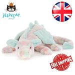 Jellycat Large Lazulia Dragon Soft Plush Toy Doll Xmas Gift BNWT & Dust Bag 50CM