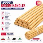 4FT Long Wooden Broom Handle Mop Snow Shovel Replacement Pole Outdoor Yard 120cm