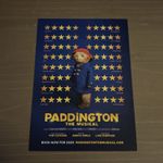 PADDINGTON THE MUSICAL 2026  Savoy Theatre Postcard Sized Flyer /Handbill