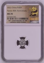 China Platinum Panda 30 Yuan 2022 Panda 40th Anniversary - NGC MS 70