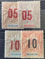 REUNION 1912 YVERT 73,75,77,78 ** MINT IMMACULATE (07076