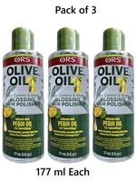 3 X ORS Olive Oil Anti-Frizz Glossing Hair Polisher infused with Pequi Oil 177ml