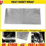 Self Adhesive Heat Shield 30x60cm Aluminium Glass Fibre 500°C Radiant Heat Wrap