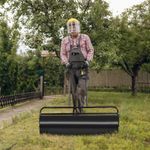 48L Steel Garden Lawn Roller Water Sand Filled Outdoor Grass Roller Black