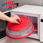 1pc Foldable Microwave Splash Cover – Heat-Resistant, Oil-Proof Food Lid