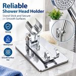 Adhesive Shower Head Holder Bracket Wall Mounted Adjustable No Drilling