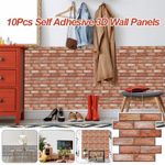 10Pcs Self Adhesive Waterproof 3D Wall Panels Peel and Stick Wallpaper Sticker