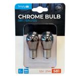 2 x 581 12V PY21W Silver Chrome Indicator Offset Pin Shine Amber Bulbs BAU15S