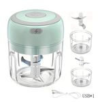 Mini Food Chopper Electric Garlic Mincer Vegetable Cutter 250ml Kitchen Green UK