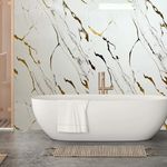 White Gold Marble  1200mm x 2400mm x 10mm Thick Shower Wall Panels 1m Wide