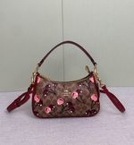 New COACH CY694 Teri Shoulder in Signature Canvas with Cherry Print outlet