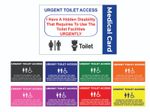 Just Cant Wait Card Urgent Toilet Access Bladder, Bowel Card Medical Card
