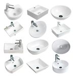 Bathroom Basin Sink Hand Wash Counter Top or Wall Mounted Hung Ceramic compact