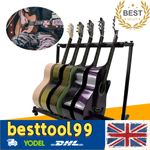 5 Seat Multi Guitar Rack Stand Padded For Multiple Electric Acoustic Bass Holder