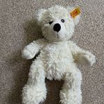 Steiff White Plush Teddy Bear Soft Toy with Yellow Ear Tag, Small 15-35cm