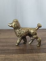 Vintage Heavy Solid Metal Brass Poodle Ornament Dog Figurine VGC
