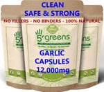 GARLIC Capsules 12,000mg - Super Strong Fermented Garlic Extract - 5greens