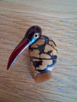 YZ Bird Tagua Nut Cherry Amber Bakelite Faturan Glass Eyes Brooch Rare VTG 