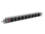 RACK PDU 19 1U 16A 9X SCHUKO PDU-09F-0300-BK Power Strip