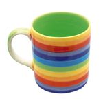 Mug Rainbow Horizontal Stripes Ceramic 9cm Height