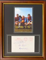 Moore, Peters, Hurst, WHU Legends Hand Signed Framed FDC Presentation & COA