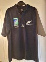 adidas New Zealand All Blacks Rugby World Cup 2003 Shirt Black Adults L