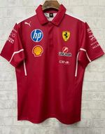 2025 F1 T-Shirt Official Team Shirt Scuderia Ferrari 2025 Polo Shirt