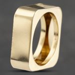 Second Hand 9ct Yellow Gold Square Plain Band Ring 41342030
