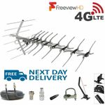 Freeview TV Aerial Full 48 Install Kit 5G Outdoor & Indoor Digi HD 4k signals