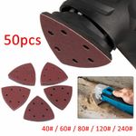 90mm SANDING PADS TRIANGLE DELTA MOUSE SANDER SHEETS 40 60 80 120 240 GRIT SATC