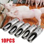 10x Stainless Steel Automat Animal Pet Pig Drinking Water Nipple Drinker Tool