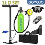 1L Scuba Diving Oxygen Tank Cylinders Underwater Snorkeling Breather+Inflator