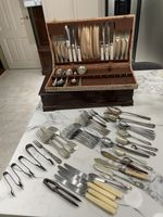 Assorted cutlery silver plate and stainless steel