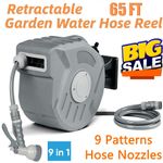 20m Garden Patio Hose Reel Wall Mounted Retractable Auto Rewind Pipe 180° Swivel