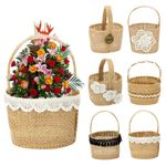 2pcs Retro Flower Girl Basket Linen Basket  Wedding Ceremony Party Decoration