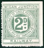 GB Lancs WJR RAILWAY KEVII Letter Stamp 2d *WIGAN JUNCTION* (1904) MNG LIME44