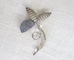 Beth Solomon Sterling Silver Pin ~ Pearls and Druzy Quartz ~ Designer Signed