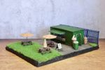 Container Based Cafe Scene Set OO GAUGE 1:76 Model Railway Scenery Decoration