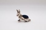 Charming Vintage Silver Novelty Rabbit Pin Cushion Stamped 925