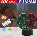 Stitch Night Light - 3D LED kids Color Changing Touch Lamp with Remote Control