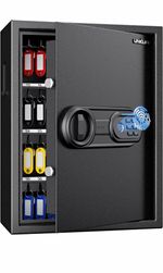 Wall Mounted Electronic Fingerprint Biometric Key Box with Code & Anti- Theft.