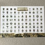 WW1 British Infantry Regiment Cap Badges Identification Guide A2 Poster - FOLDED