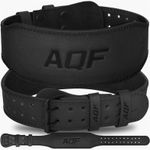 AQF Weight Lifting Belt Leather Back Support Gym Fitness Powerlifting Training