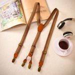 Unisex Y-shaped Braces with Stripes Trousers Suspenders Vintage Work ＆Casual