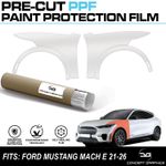 Full Wings Stone Chip Guard PPF Paint Protection film for Ford Mustang Mach E