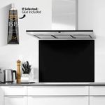 Belofay Designer Black Colour Toughened Glass Heat Resistant Kitchen Splashback