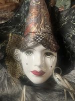 Vintage Venetian Court Jester Wall Mask