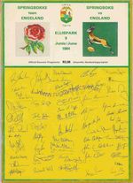 South Africa v England 2nd Test 9 Jun 1984 RUGBY PROGRAMME