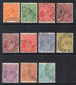 M22913 Australia 1926-30 SG94/104 KGV: Definitives perf 13.5 x 12.5 FU, Cat £80